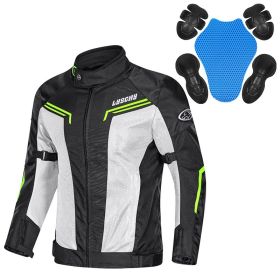 Motorcycle Mesh Summer Jacket Pants Men Women (Option: Blackyellow-3XL)