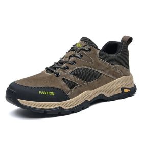 Men's Sports Fashionable Outdoor Platform Hiking Shoes (Option: Brown-46)